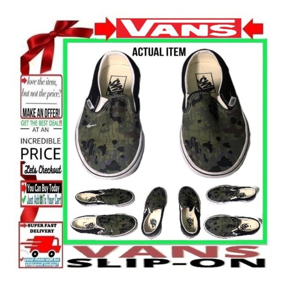 🛑 VANS Classic ➕🆒 SNEAKERS Slip On SHOES Comfort Camo Dress Unisex 💸BUY NOW‼️ - Picture 3 of 16